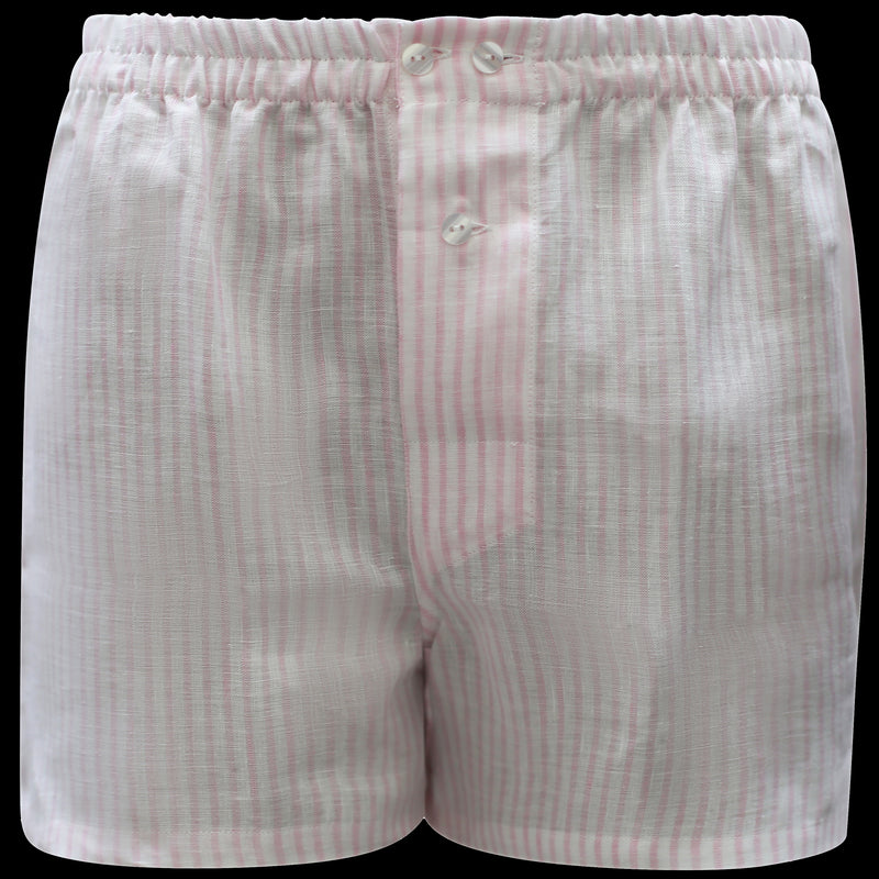Pink & White - Classic Boxers - Linen