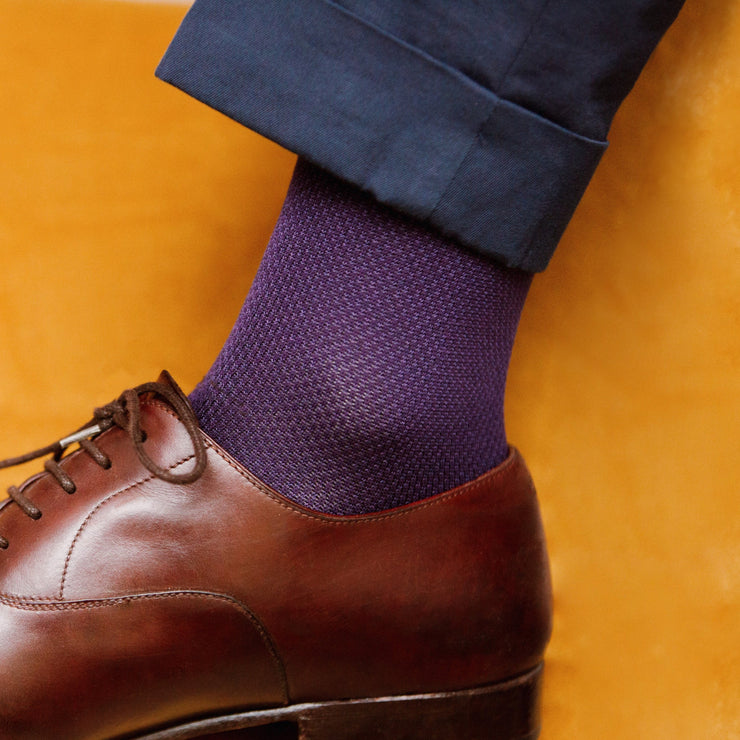 Purple cotton compression stockings - Class 2 Mes Chaussettes Rouges Purple cotton compression stockings - Class 2 Mes Chaussettes Rouges