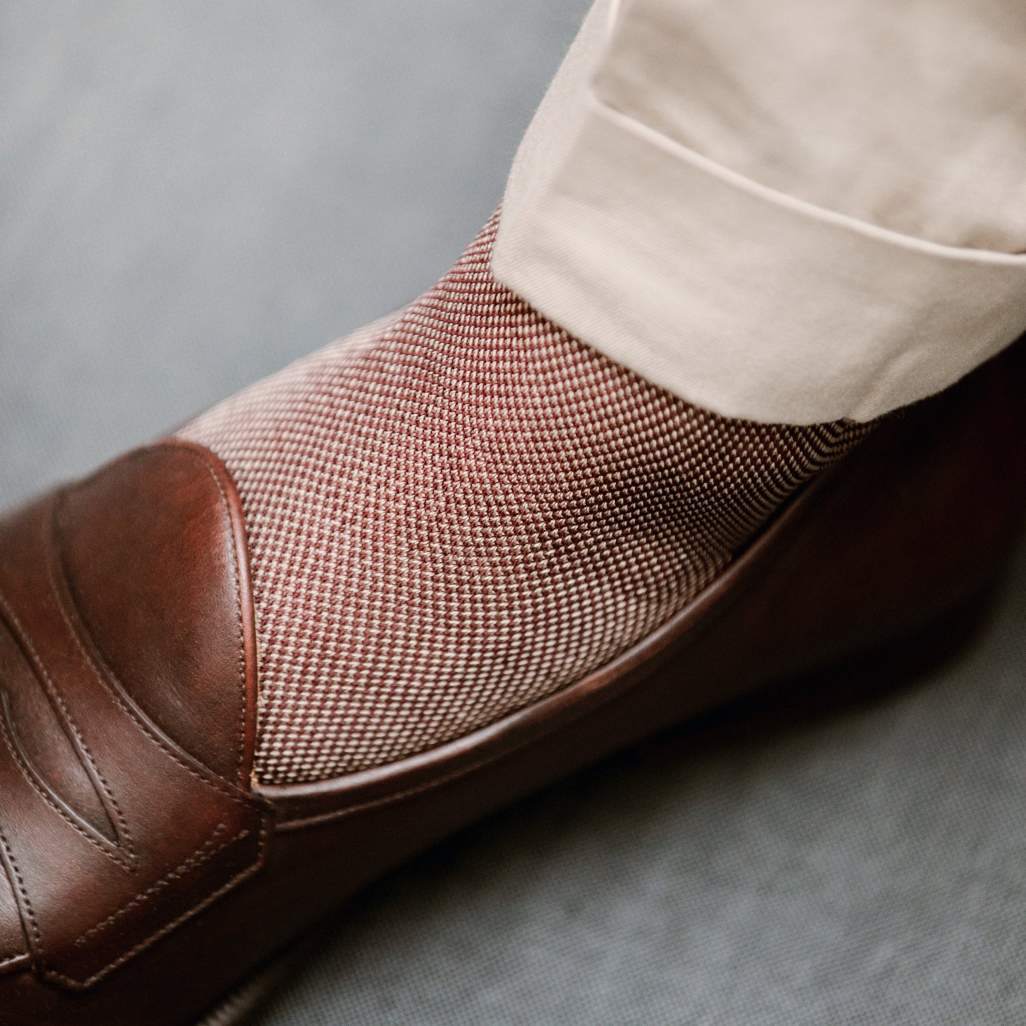 Bordeaux & Beige - Kaviar - Fil d'Écosse Baumwolle