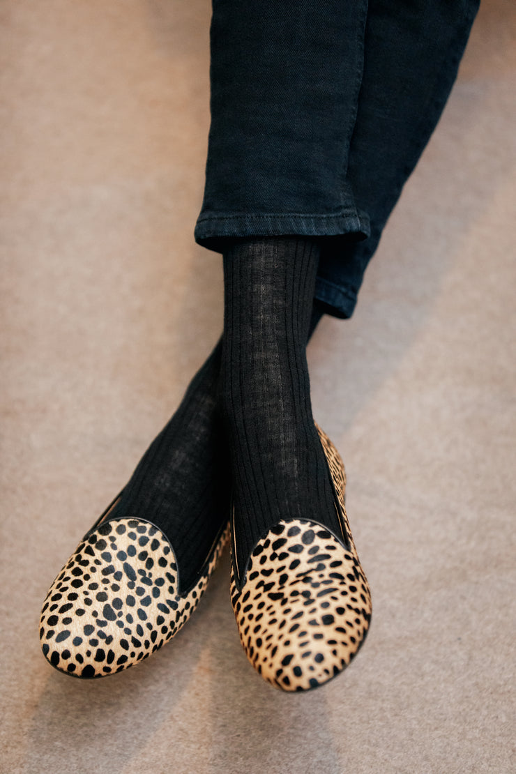 Black knee-high socks - 80% Merino wool - Gammarelli – Mes