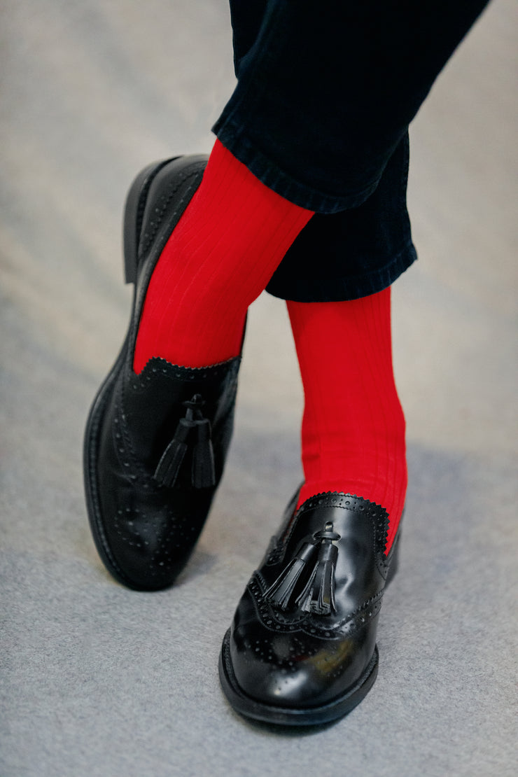 Chaussettes mi bas Rouge 80 Laine merinos Gammarelli Mes Chaussettes Rouges