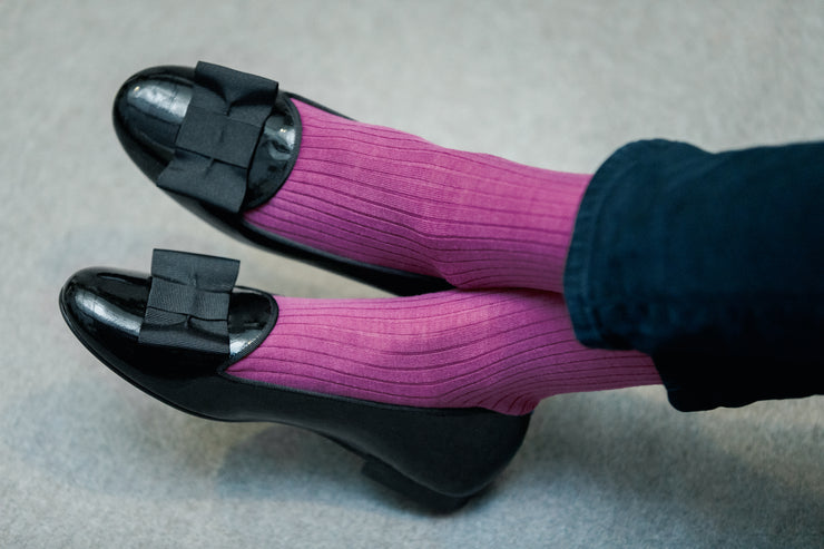 Purple knee-high socks - 80% Merino wool - Gammarelli – Mes