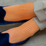 Orange & Beige - Deckchair Stripes - Cotton Lisle
