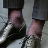 Anthracite Grey & Aubergine - Cotton Lisle