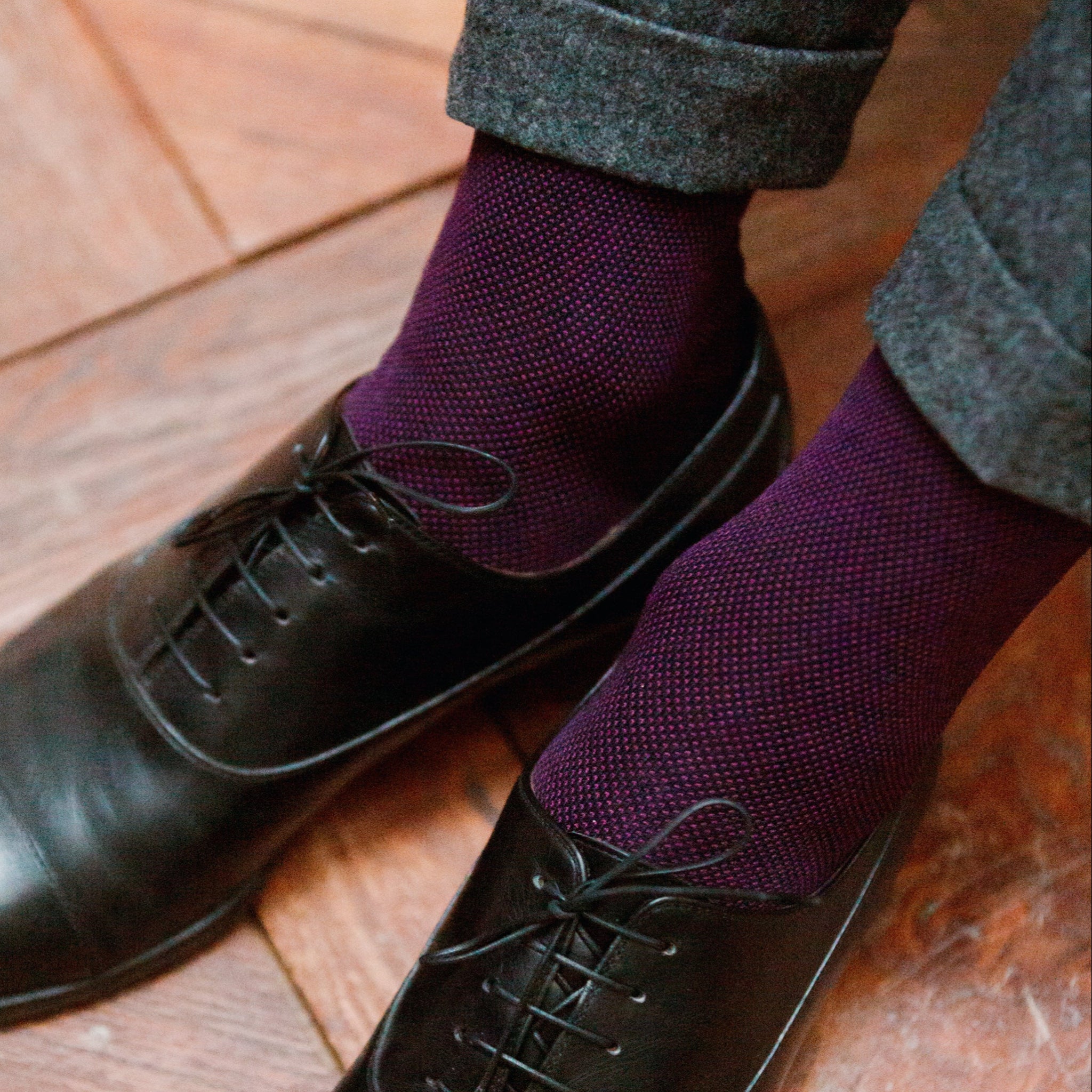purple socks with a burgundy dress Purple Socks with A Burgundy Dress