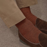 Dark brown &amp; orange - Caviar - Wool and Cotton lisle