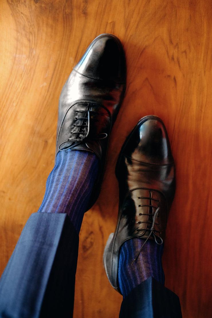 Chaussettes courtes marine et bleu roi - 100% fil d'Écosse - Bresciani –  Mes Chaussettes Rouges