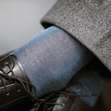 Navy & Sky Blue - Birdseye - Cotton Lisle