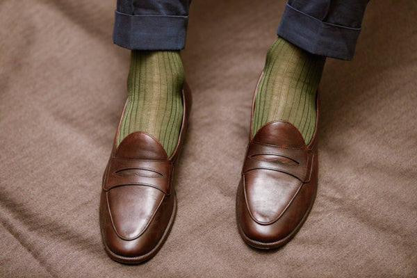 Khaki Green - Cotton Lisle