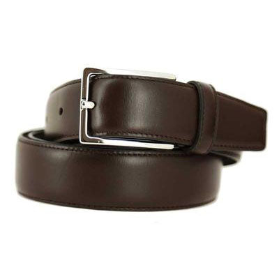 Ceinture pour homme couleur marron foncé avec boucle argentée. Marque Mazarin, ceinture pour homme. Taille (coupe sur mesure) : du 80 au 110.