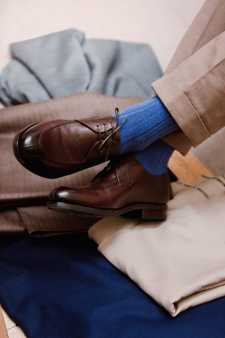 Chaussettes courtes bleu indigo Cachemire epais Mazarin Mes Chaussettes Rouges