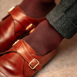 Grey & Burgundy - Compression Socks