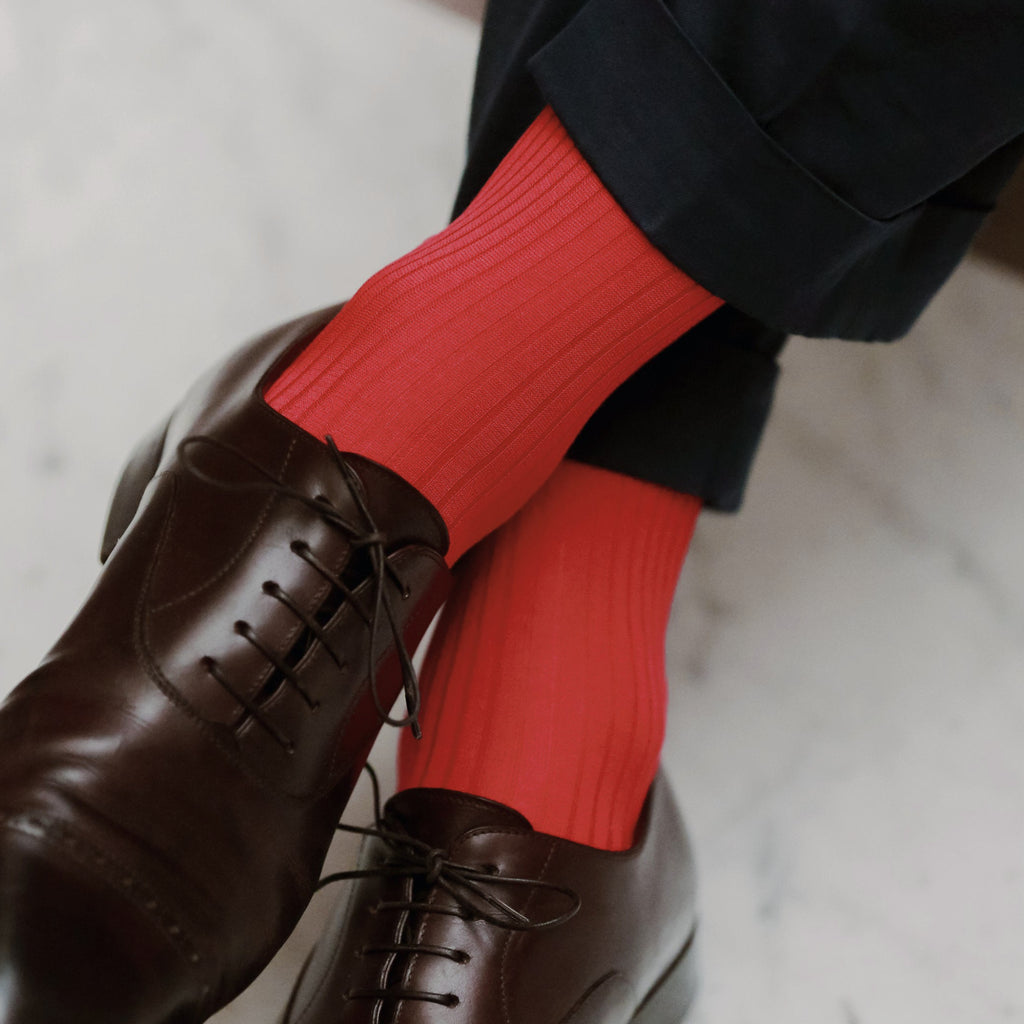 Coral Cotton lisle mid-low (high) socks for men Mes Chaussettes Rouges Coral Cotton lisle mid-low (high) socks for men Mes Chaussettes Rouges
