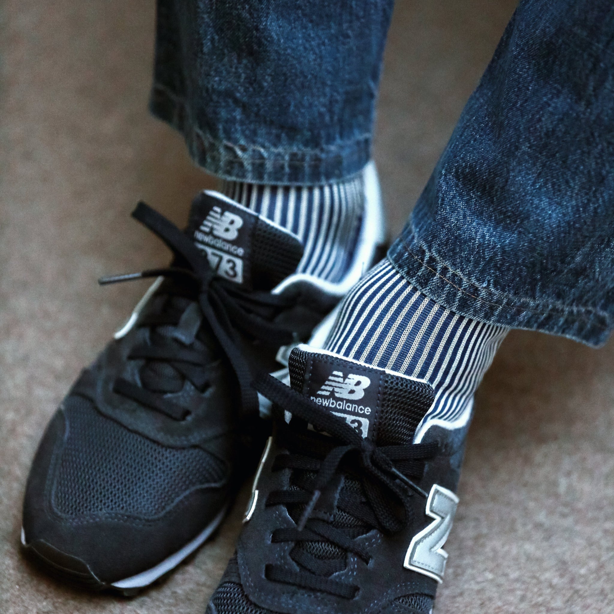 Jean sneakers - Rayures transat - Fil d'Écosse