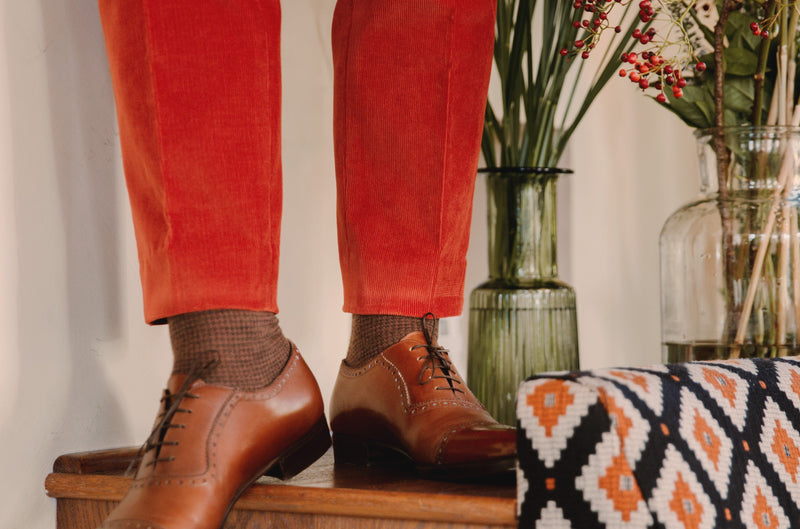 Noisette & Kaki - Pied-de-poule - Laine