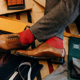 Rouge & Bleu ciel - Chevrons - Fil d'Écosse