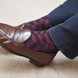 Marine & Rouge - Chevrons XXL - Laine