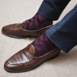 Marine & Rouge - Chevrons XXL - Laine