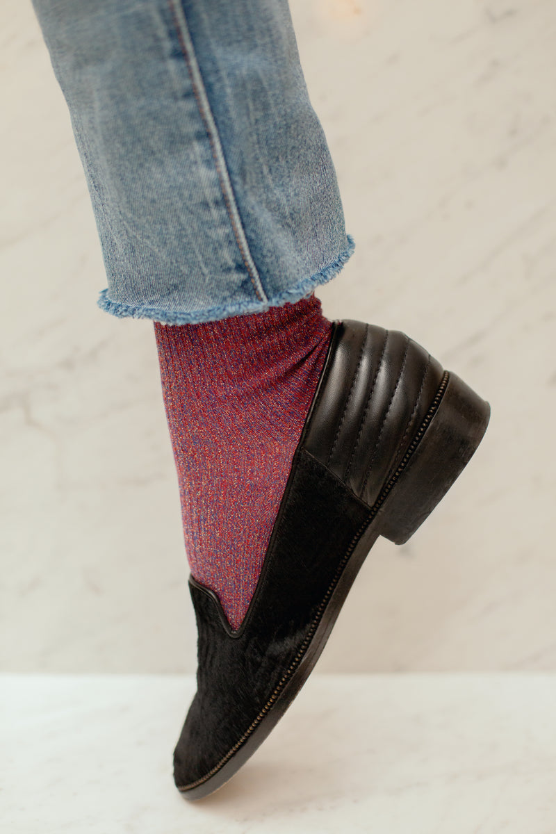 Chaussettes femme coton motif mosaïque - Tricotées en Italie - Daphné – Mes  Chaussettes Rouges